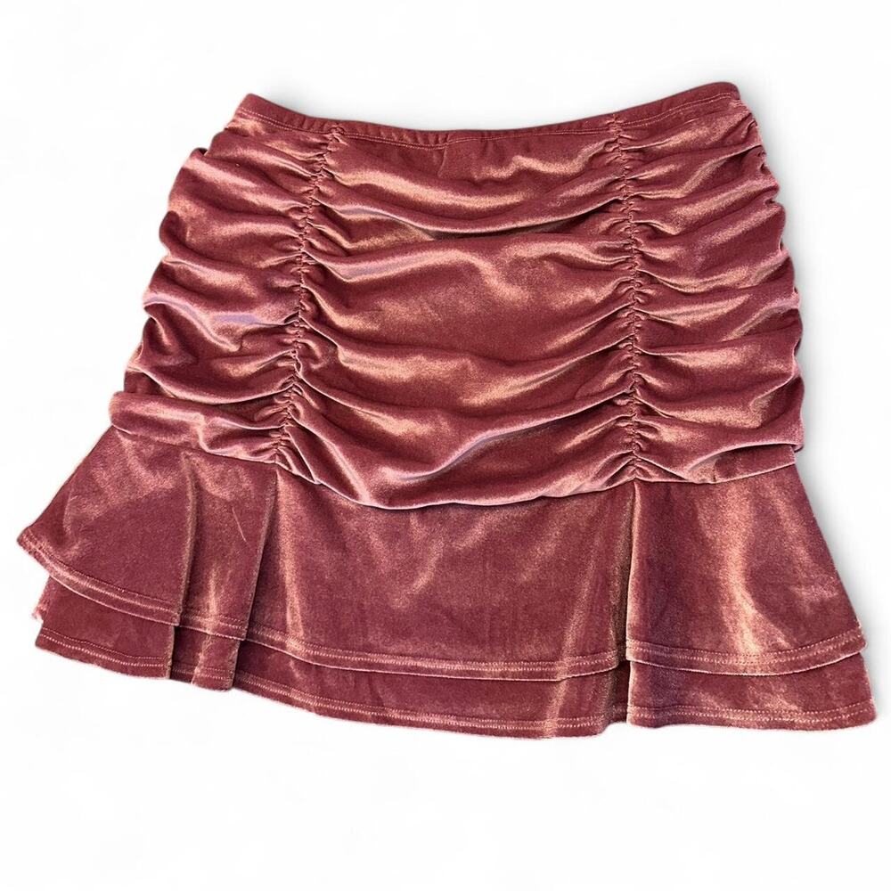 NWOT Purple Velvet Ruffle Skirt - Size M